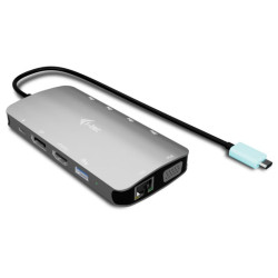 i-tec USB-C Metal Nano 3x Display (DP, HDMI and VGA) Docking Station, Power Delivery 100 W