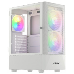 Krux skříň Vako RGB ATX 2x140mm RGB fan 1x120mm RGB fan 2xUSB 2.0 USB 3.0 bílá