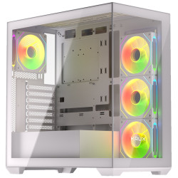 Krux skříň Exo ATX 4x120mm RBG fan 2xUSB 2.0 USB-C tvrzené sklo bílá