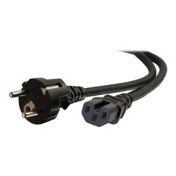 C2G 250 Volt Hot Condition European Power Cord - Prodlužovací šňůra - power CEE 7 7 (M) do IEC 60320 C15 - AC 250 V - 2 m - lisovaný - černá - Evropa