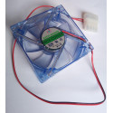 EUROCASE ventilátor 80mm, 12V 0,17A, prosvětlený modrý (molex)