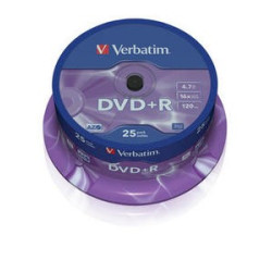 VERBATIM DVD+R(25-Pack)Spindle General Retail 16x 4.7GB