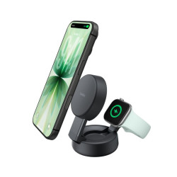 Belkin UltraCharge PRO Qi2 25W 2v1 Magnetická nabíječka pro iPhone Apple Watch Airpods, tmavě šedá