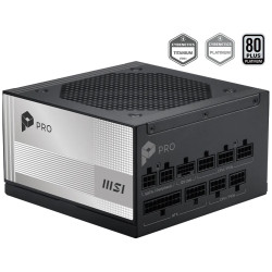 MSI zdroj PRO A1000PL PCIE5 1000W ATX3.1 akt. PFC 7 let celk. záruka 120mm fan modulární kabeláž 80PLUS Platinum
