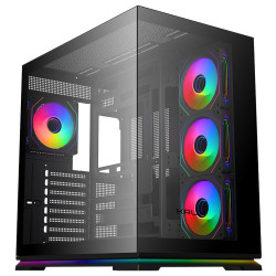 Krux skříň Atron ATX 4x120 mm PWM ARGB fan USB 2.0 USB 3.0 USB-C panoramatická černá