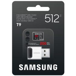 Samsung T9 Micro SDXC 512GB UHS-I U3 Class 10 + Adaptér Černá + USB Adaptér