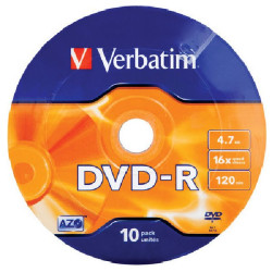 VERBATIM DVD-R 4,7GB 16x MATT SILVER folie 10pk BAL