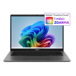 ASUS NTB Vivobook S14 (M3407GA-OLED016WZ), AI 7 445, 14" WUXGA, 32GB, 512GB SSD, Radeon, W11 Home, Matte Gray
