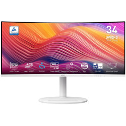 MSI Modern MD342CQPW 34" 3440x1440 VA 1ms 120Hz 300cd m2 3500:1 HDMI DP USB USB-C VESA bílý