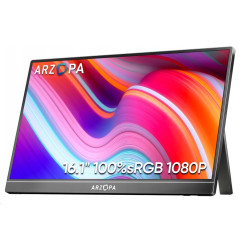 Arzopa Z1C Portable Monitor 16.1" IPS Full HD 1080p Metal Housing Přenosný monitor, černý