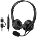 Genius HS-235U AI sluchátka s mikrofonem, drátová, černá