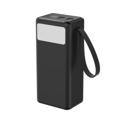Platinet Powerbanka 40000 mAh 65W Power Delivery, 2xUSB-C, 2xUSB-A, kabel USB-C 1m, černá