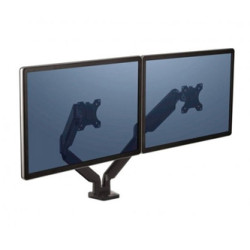 Polohovatelný držák pro 2 monitory Platinum, černý, 9 kg, svorka nebo průvlak, 27", 75x75 100x100