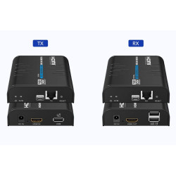 PREMIUMCORD HDMI extender na 120m přes LAN, 4K@60Hz, přes IP, černá