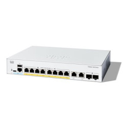 Cisco Catalyst 1200-8FP-2G - Přepínač - L3 - inteligentní - 8 x 10 100 1000 (PoE+) + 2 x combo Gigabit SFP RJ-45 - Lze montovat do rozvaděče - PoE+ (120 W)
