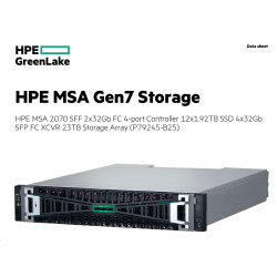 HPE MSA 2070 SFF 23TB (12x1.92TB R0Q47A, 2x32G FC 4pContr, 4x32G SFPFCXCVR S3Y23A) Storage Array Smart Choice