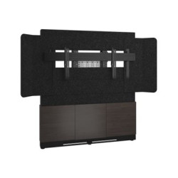 Middle Atlantic Forum - Stojan - pro LCD displej videokonferencní systém - 66", 3 prihrádky, tmavé provedení - uzamykatelný - vysokotlaký laminát (HPL), akustický filc (PET), MDF, ocel - asian night, uhlove šedá, cerná - velikost obrazovky: 81" - samostatne stojící - kompatibilní s TAA