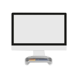 Delock - Stojan monitoru s šuplíkem - bílá