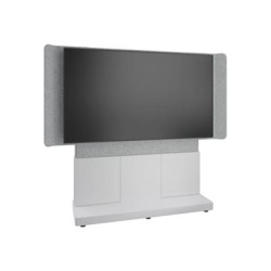 Middle Atlantic Forum - Stojan - pro LCD displej videokonferencní systém - 66 palcu, 3 prihrádky, svetlá povrchová úprava - uzamykatelný - vysokotlaký laminát (HPL), akustický filc (PET), MDF, ocel - designer white, stríbrite šedá, bílá - velikost obrazovky: 90"-100" - samostatne stojící - kompatibilní s TAA
