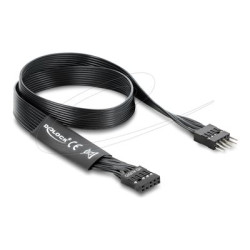 Delock - Prodlužovací šnura audio - 9kolíková interní patice pro audio konektory na predním panelu (M) do 9kolíková interní patice pro audio konektory na predním panelu (F) - 50 cm - cerná