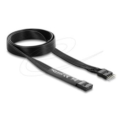Delock - Prodlužovací šnura audio - 9kolíková interní patice pro audio konektory na predním panelu (M) do 9kolíková interní patice pro audio konektory na predním panelu (F) - 1 m - cerná