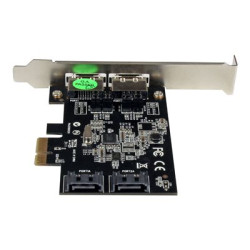 Startech 2 Port PCI Express SATA 6 Gbps eSATA Controller Card - Dual Port PCIe SATA III Card - 2 Int 2 Ext - SATA III 6Gbps (PEXESAT322I) - Radic úložište - 2 Kanál - SATA 6Gb s eSATA 6Gb s - nízký profil - PCIe x1 - pro P N: S251SMU33EP, S3520BU33ER, S355BU33ERM, ST521PMINT