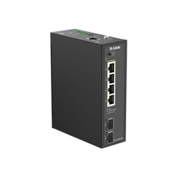 D-Link DIS 210G-06P - Prepínac - prumyslový - inteligentní - 4 x 10 100 1000 (PoE+) + 2 x gigabitu SFP - lze montovat na konzolu DIN - PoE+ (120 W)