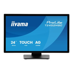 iiyama ProLite T2452MSC-B2AG - LED monitor - 24" (23.8" zobrazitelný) - dotykový displej - 1920 x 1080 Full HD (1080p) - IPS - 420 cd m? - 1300:1 - 5 ms - HDMI, DisplayPort - reproduktory - matná cern