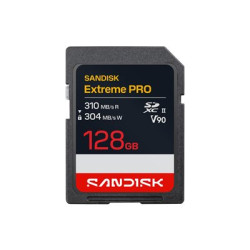 SanDisk Extreme PRO - Pametová karta flash - 128 GB - Video Class V90 UHS-II - SDXC UHS-II