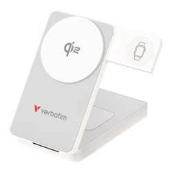 Verbatim Powerbanka Charge ,n, Go Qi2 5 9 12V, nabíjení telefonu,hodinek,Airpods, 32296, 10000mAh, magnetické připevnění, bílá
