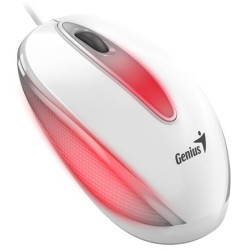 Genius DX-Mini Myš, drátová, optická, 1000DPI, 3 tlačítka, USB, RGB LED, bílá
