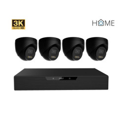 iGET HOMEGUARD N85P4 - N85P4 HOME NVR PoE recorder + 4x black camera, 3K+ (5 MPx) resolution, set