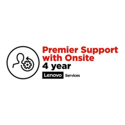 Lenovo Premier Support with Onsite NBD - Prodloužená dohoda o službách - náhradní díly a práce (pro notebooky) - 4 let (z původního data zakoupení vybavení) - na místě - doba vyřízení požadavku: příští prac. den - pro ThinkPad P1 Gen 4; P1 Gen 5; P14s Gen 2; P15v Gen 2; P17 Gen 2; T15g Gen 2; T15p Gen 2