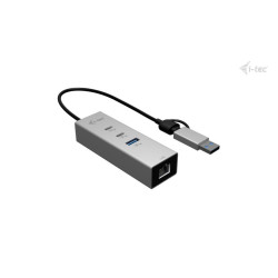 i-tec USB-C USB-A Metal HUB 3 (2x USB-C, 1x USB-A) Port + 2.5GLAN