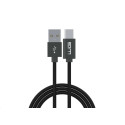 WG - Datový kabel Type-C s prodlouženým konektorem na USB-A, 1 metr, 3A, černá