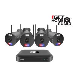 iGET HGNVK109104 - kamerový WiFi set, 3K rozlišení, 10CH NVR + 4x kamera se zvukem, IR + LED,CZ app