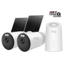 iGET HGWNK108402S - kamerový bateriový 2K WiFi set, 10CH NVR + 2x kamera se solár. panelem, 9000mAh