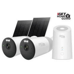 iGET HGWNK108402S - kamerový bateriový 2K WiFi set, 10CH NVR + 2x kamera se solár. panelem, 9000mAh