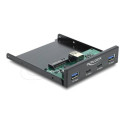 Delock - Panel portu úložište - 10 Gbps - USB 3.2 Gen 2 Type-A x 2, USB 3.2 Gen 2 Type-C x 2 - cerná