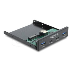 Delock - Panel portu úložište - 10 Gbps - USB 3.2 Gen 2 Type-A x 2, USB 3.2 Gen 2 Type-C x 2 - cerná