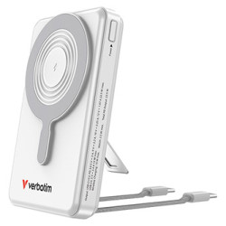 Verbatim power banka Charge ,n, Go 2C Display s kabely 12V, nabíjení telefonu, 32273, 10000mAh, magnetické připevnění, stříbrná