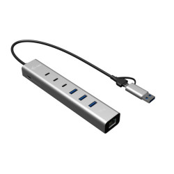 i-tec USB-C USB-A Metal HUB 6 port (3x USB-C, 3x USB-A), LAN, Power Delivery 85W 