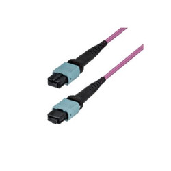 Startech - Patch kabel - MTP MPO-12 více módy (F) do MTP MPO-12 více módy (F) - 3 m - 3 mm - optické vlákno - duplex - 50 125 mikron - OM4 - OFNP - plénum - fialová Erika