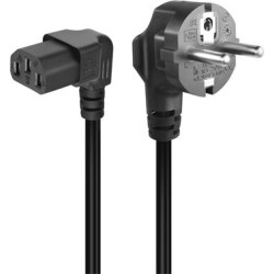 PremiumCord Kabel síťový 230V k PC,2m, 90° zahnutý