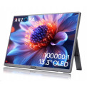 Arzopa A3C Pro Portable Monitor 13.3" OLED Full HD 1080p Metal Housing Přenosný monitor + pouzdro, šedý