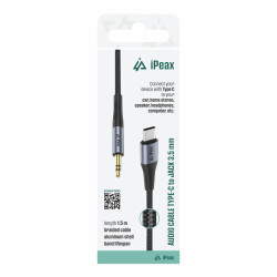 ADAPTÉR USB-C 3,5 MM JACK 1,5 M ČERNÝ