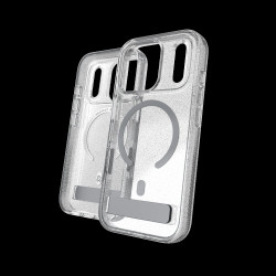Case Milan Snap with Kickstand for Apple iPhone 18 Pro 17 Pro - Glitter Silver