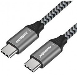 PremiumCord USB-C kabel ( USB 3.2 GEN 2, 3A, 60W, 20Gbit s ) bavlněný oplet, 0,5m