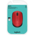 Logitech M171 myš, Bezdrátová USB, Optická, 1000 dpi, Černá-červená ( 910-004641 )