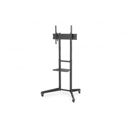 DIGITUS pojízdný televizní vozík s policí pro monitor 37-70" s náklonem , černý , max 50 kg VESA: 100x100, 200x100, 200x200, 300